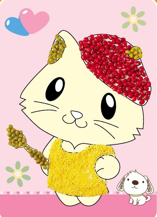 一组很美的种子粘贴画，小学、幼儿园的孩子可以参考
