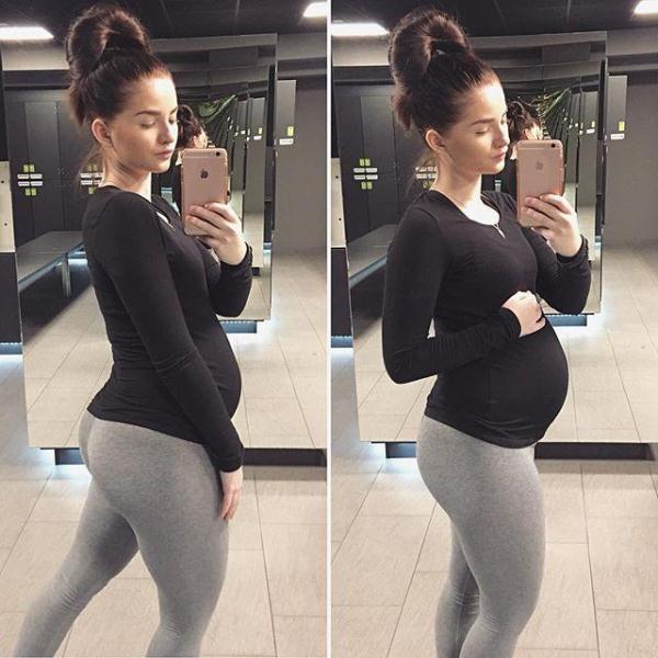 辣妈带着宝宝健身，身高1米58体重110斤，彰显完美好身材