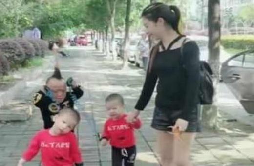 “最萌”爸爸火了，一家4口出门，看到爸爸的样子，网友；羡慕啊