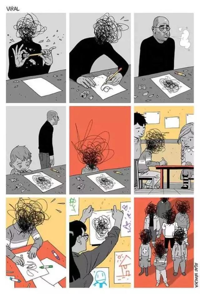 以色列插画家 Asaf Hanuka的讽刺现代社会彩色插画