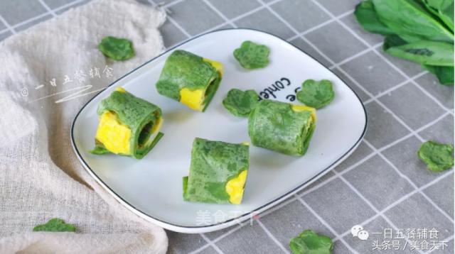 超高颜值的早餐辅食：菠菜鸡蛋饼，营养更均衡，小孩子应该多吃