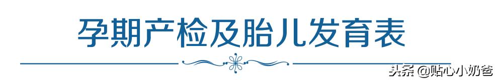孕期产检及胎儿发育对照表（建议收藏）