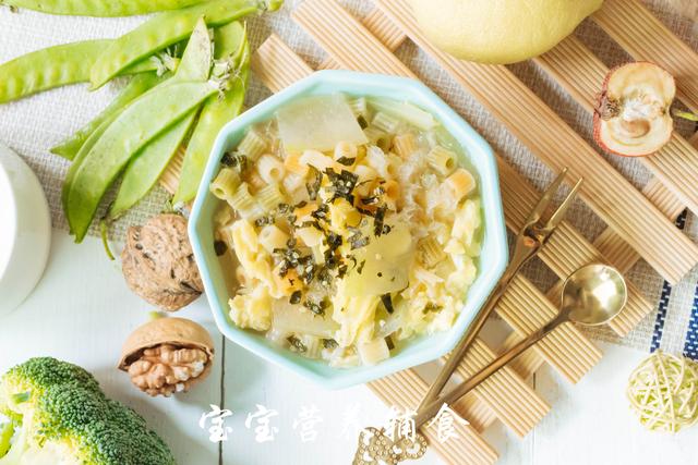 宝宝辅食-竹荪干贝意面