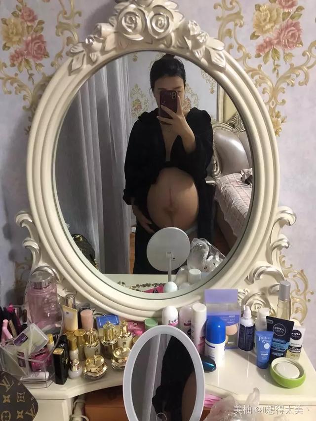 乖儿子知道妈妈辛苦提前出来了，附孕期症状，肚型，儿子照片