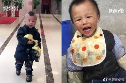 有一种孩子叫“妈妈带”和“奶奶带”
