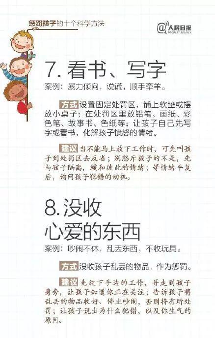 惩罚孩子的十个科学方法，转给年轻爸妈！