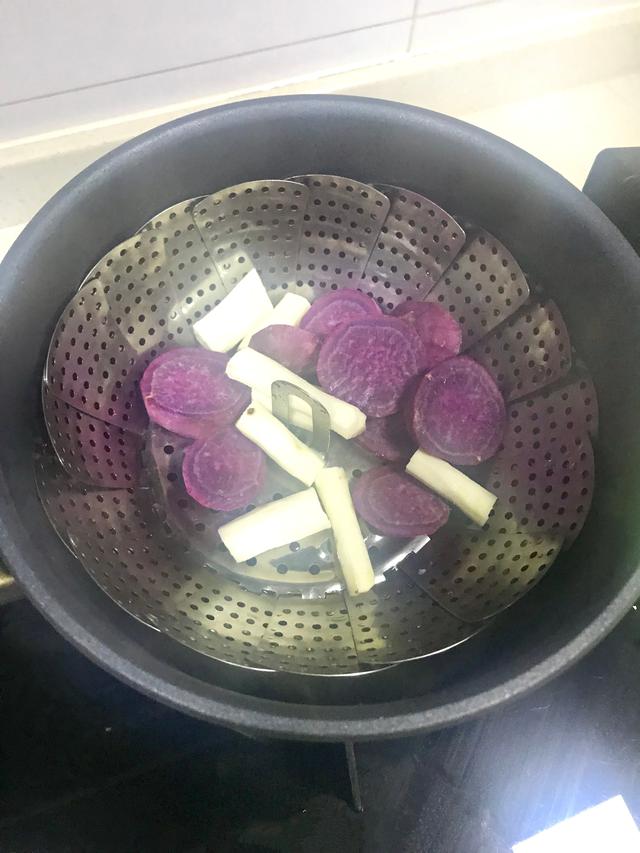 紫薯山药爆浆球，适合1岁以上宝宝的辅食，0失误！