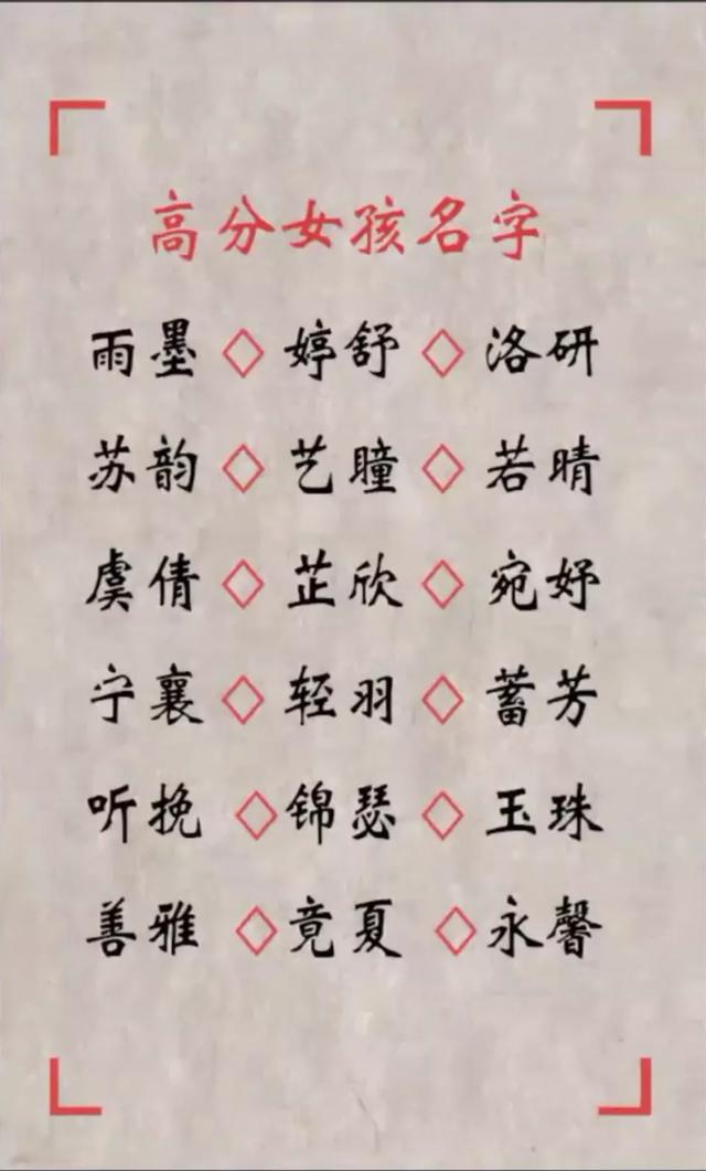 好名字起出好人生！新颖独特，好听高分男女宝宝起名大全