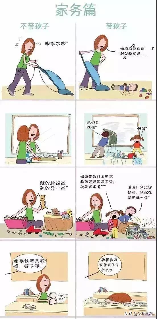 7张图看懂，妈妈带孩子和不带孩子的区别，简直不能太对了！