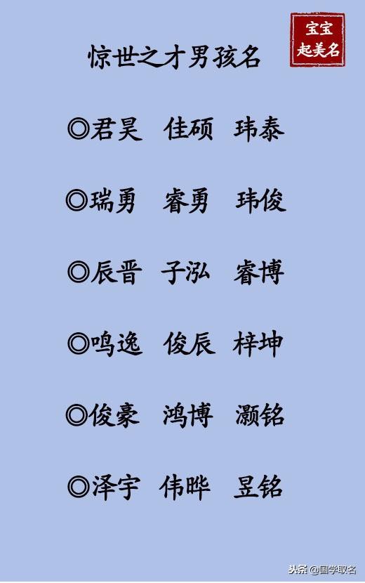 万中无一的宝宝名字推荐，个个都是经典大气的好名