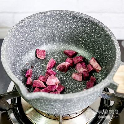 辅食日志｜紫薯泥米糊