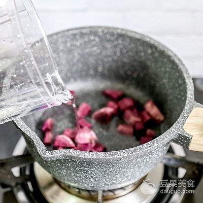 辅食日志｜紫薯泥米糊