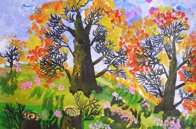 儿童水粉10大常用技法，为了孩子收藏！