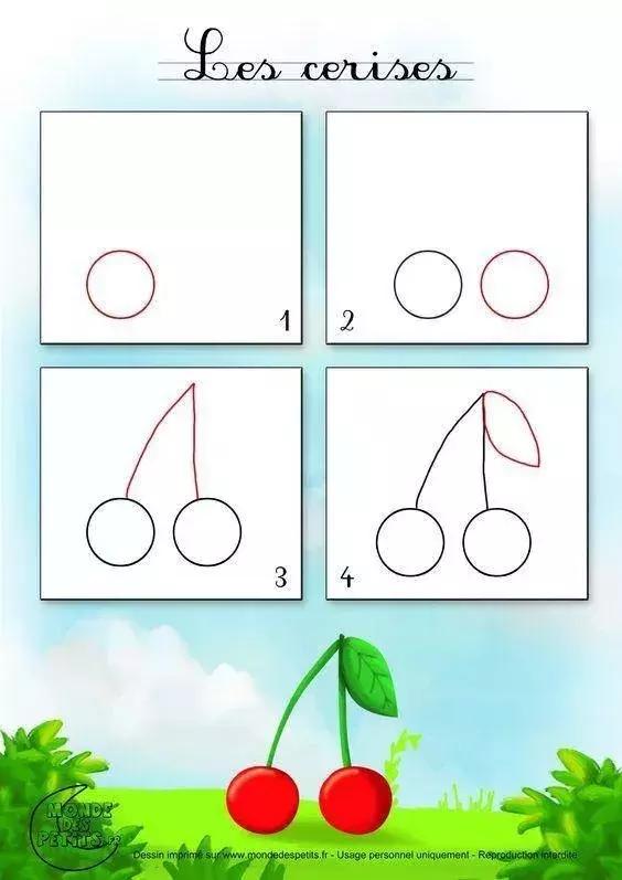 简笔画丨15个常见的水果+动物，孩子都爱画，先收藏起来！