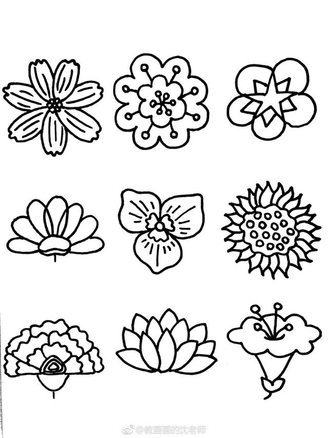 近百种花朵简笔画素材~宝妈们快收藏慢慢教孩子吧~