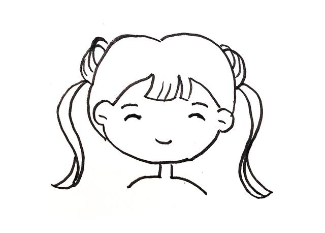 亲子简笔画发型素材｜12款不同女孩的发型卡通画，你喜欢哪一款
