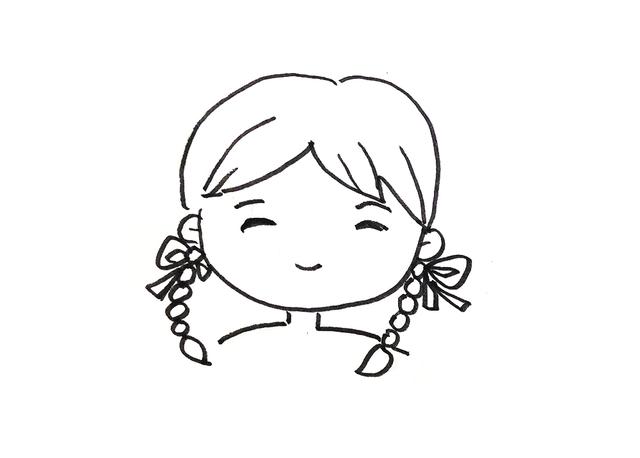 亲子简笔画发型素材｜12款不同女孩的发型卡通画，你喜欢哪一款