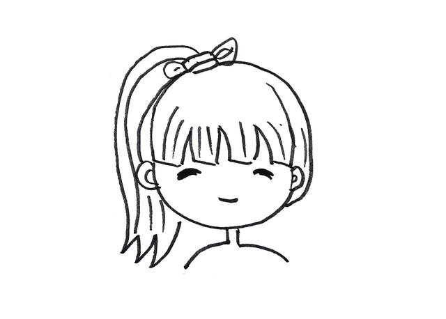 亲子简笔画发型素材｜12款不同女孩的发型卡通画，你喜欢哪一款