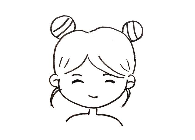 亲子简笔画发型素材｜12款不同女孩的发型卡通画，你喜欢哪一款