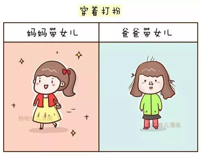 女儿这种生物，妈妈带VS爸爸带有什么区别？这8张图很形象