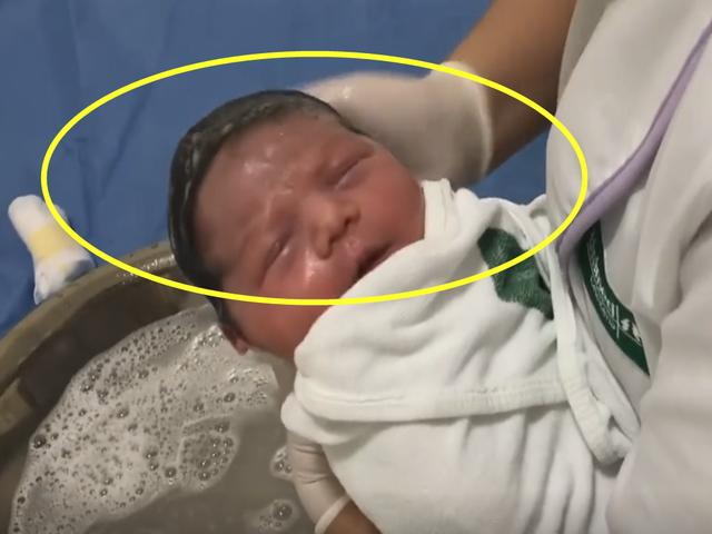 护士为新生儿洗头发，不料宝宝意外走红，这让“奶秃”情何以堪