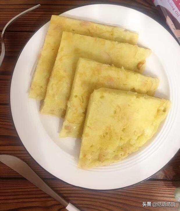奶香苹果蛋饼，哈哈哈哈哈，这波苹果吃法实在太妙