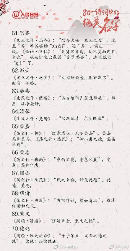 新手爸妈必备！80个诗词中的绝美名字