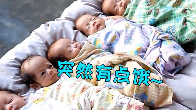 宝爸去看宝宝醒了没，打开门这画面，网友，5胞胎家里怕是有金矿