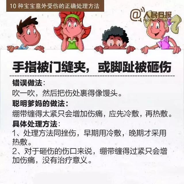 人民日报分享宝宝意外受伤的正确处理方法，当个聪明爹妈！