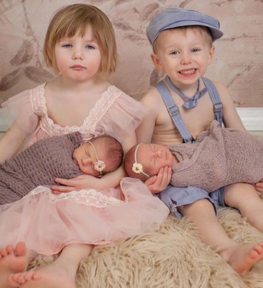 龙凤胎宝宝2岁后，又迎来了双胞胎，这“好孕”羡慕了~，萌化了