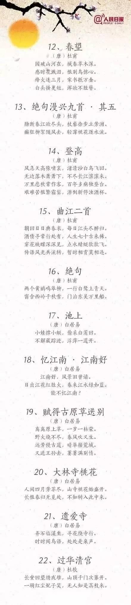 人民日报：常给宝宝念这100首古诗，让宝宝早开口，促进大脑发育