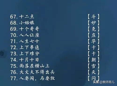 100条有趣的汉字字谜，生动灵活，家长收藏，孩子越练越聪明！