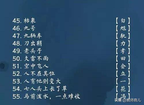 100条有趣的汉字字谜，生动灵活，家长收藏，孩子越练越聪明！