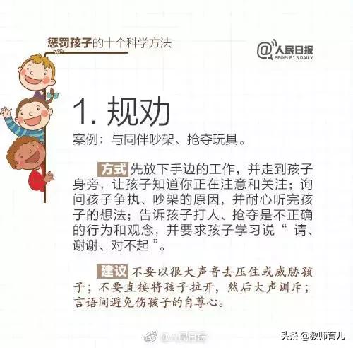 人民日报推荐十个惩罚孩子的科学方法，不同状况的熊孩子这样对付