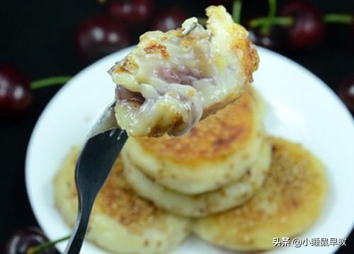 宝宝辅食 土豆糯米蓝莓酱香饼 软糯香甜 口感顺滑 美味妙不可言