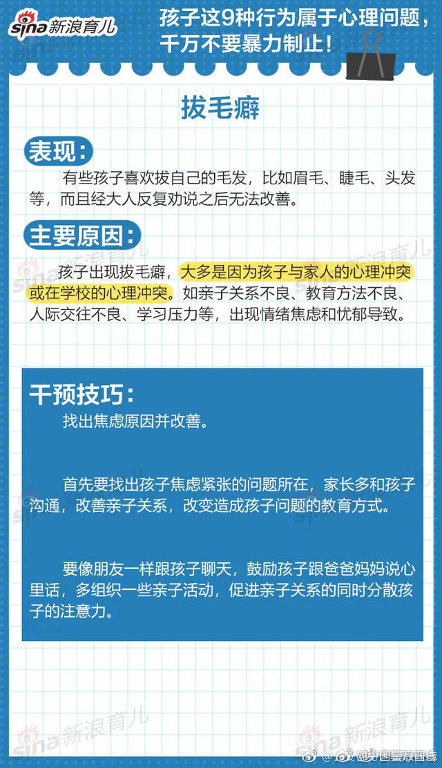 转给家长！孩子这9种行为属于心理问题 千万别暴力制止
