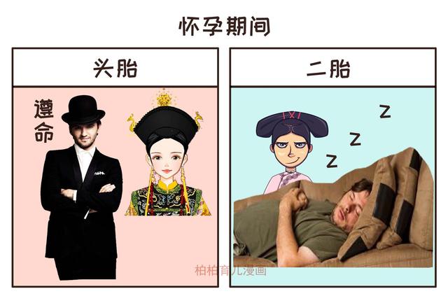 二胎前后，老公的状态对比图，可以说是很形象了！