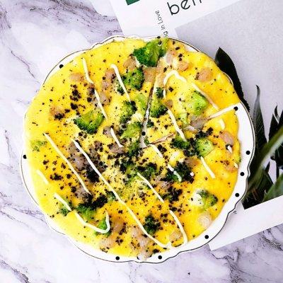 营养又补钙的黑芝麻西兰花虾仁烘蛋