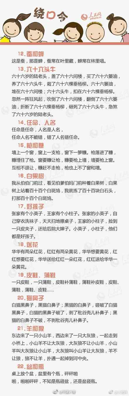 跟孩子念这100首绕口令，孩子开口早，聪明伶俐，有利于右脑开发