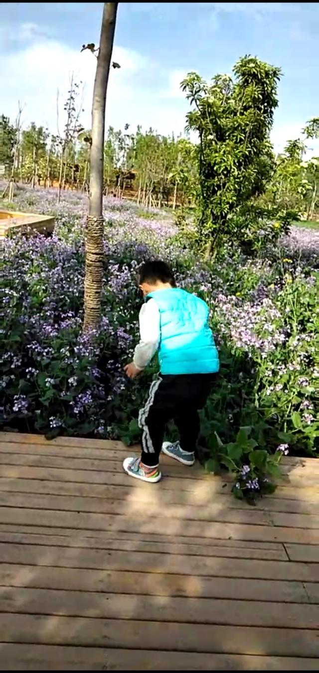 孩子你的世界很精彩，妈妈要蹲下来和你一起看