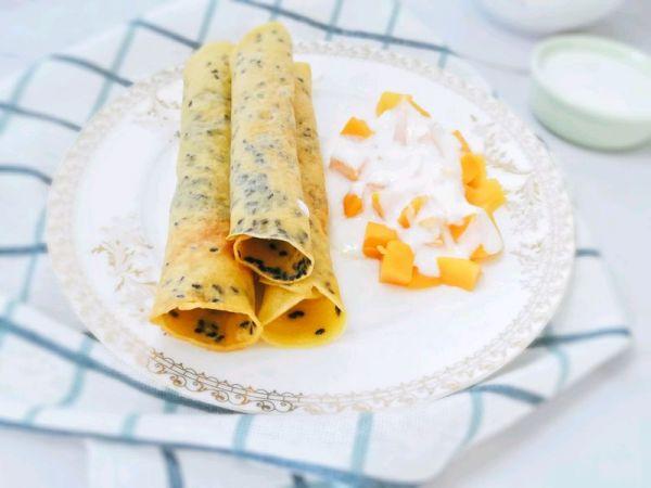 12M+平底锅黑芝麻蛋卷:宝宝辅食营养食谱菜谱