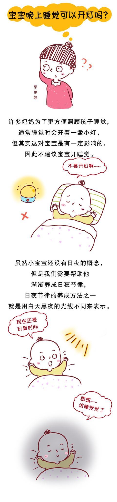 想要宝宝长得好，睡觉时必须关灯，小夜灯也不可以一直开着~