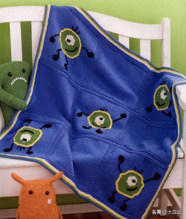 分享60款儿童毛毯/包被编织图，可爱又实用，宝妈们选一款织吧