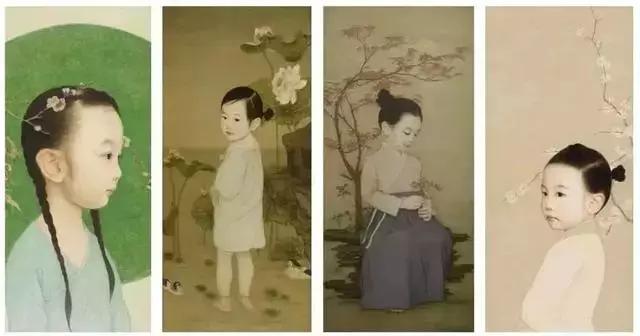 把女儿装进国画，3年画15幅，引人民日报点赞转发