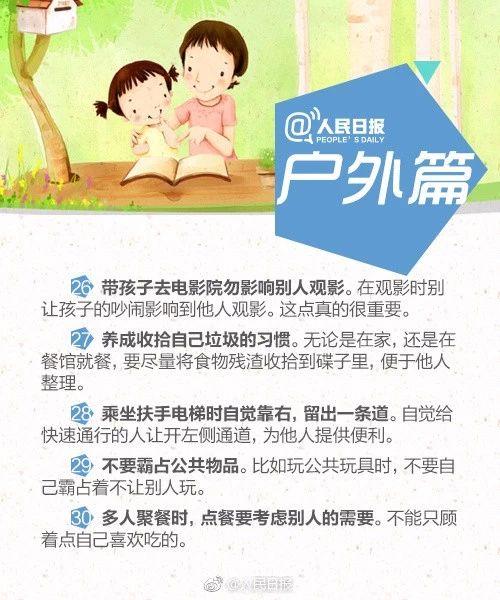 人民日报总结40条教养礼仪，请在暑假教给孩子，让孩子更有教养