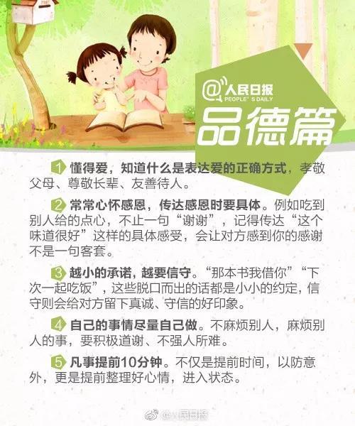 人民日报总结40条教养礼仪，请在暑假教给孩子，让孩子更有教养