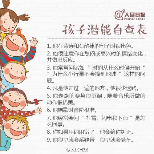 育儿专家：收好这份潜能自查表，及时观察！别让孩子的天赋被埋没