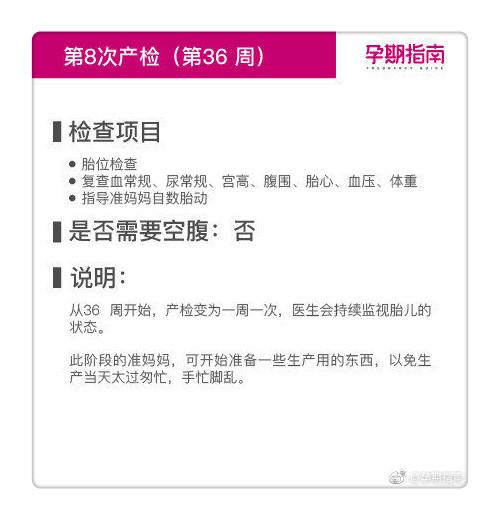 产检科普：40周12次产检注意事项一览表，很实用！准爸准妈收藏吧