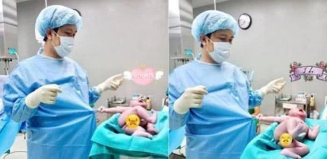 新生宝宝拽着医生不撒手，逗乐了众人，宝宝：还没陪我玩呢