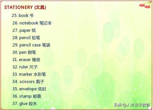 英语学霸分享：小学6年常考单词系统分类，老师赞“真的太全了”
